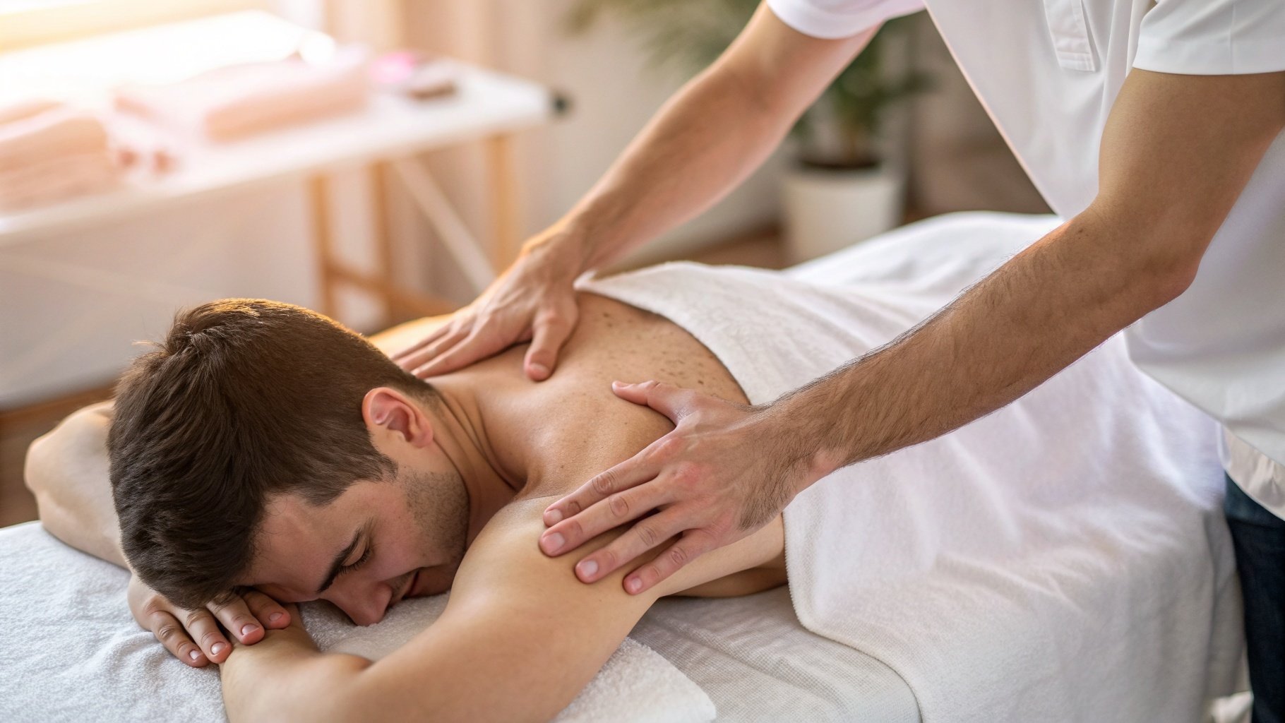 整体師が施術を行っている様子